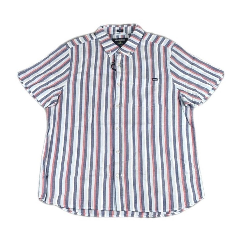 NWT Chubbies Classy Poplin Friday Shirt Button Down Striped Mens Large